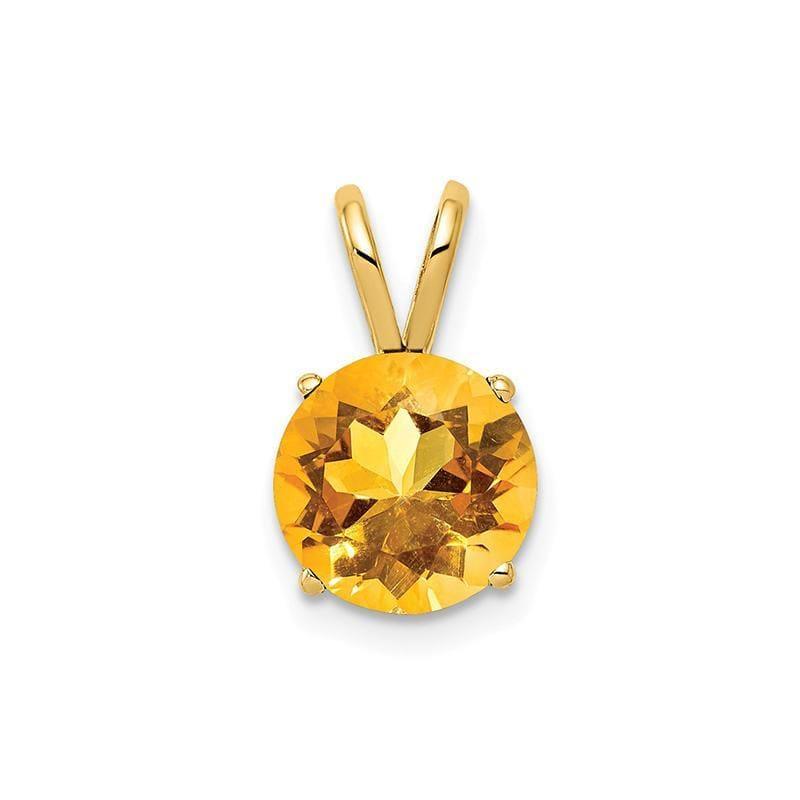 14k 8mm Citrine Checker pendant - Seattle Gold Grillz