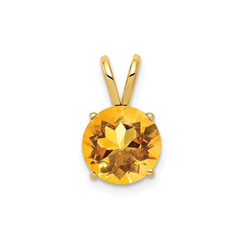 14k 8mm Citrine pendant - Seattle Gold Grillz