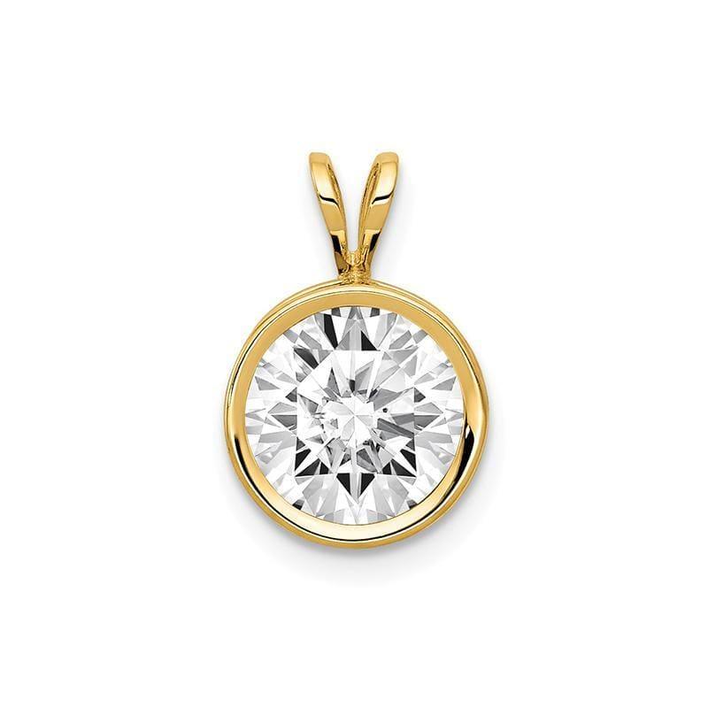 14k 8mm Cubic Zirconia bezel pendant - Seattle Gold Grillz