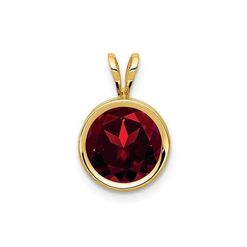 14k 8mm Garnet bezel pendant - Seattle Gold Grillz