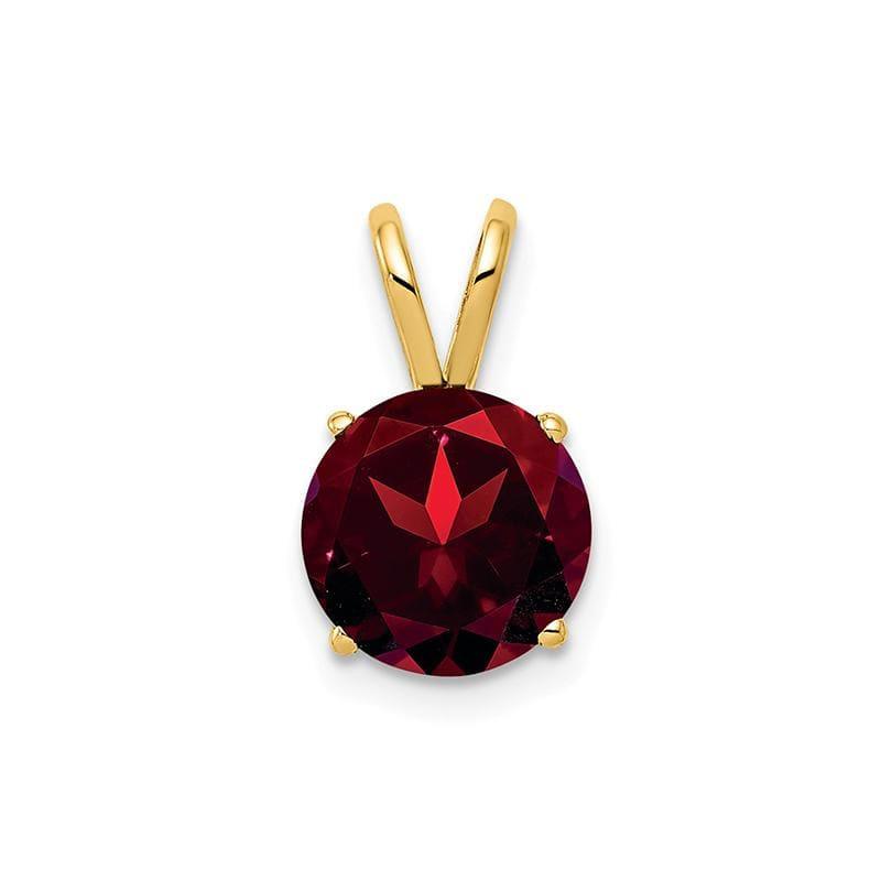 14k 8mm Garnet Checker pendant - Seattle Gold Grillz