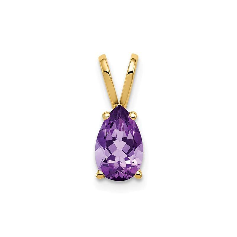 14k 8x5mm Pear Amethyst pendant - Seattle Gold Grillz
