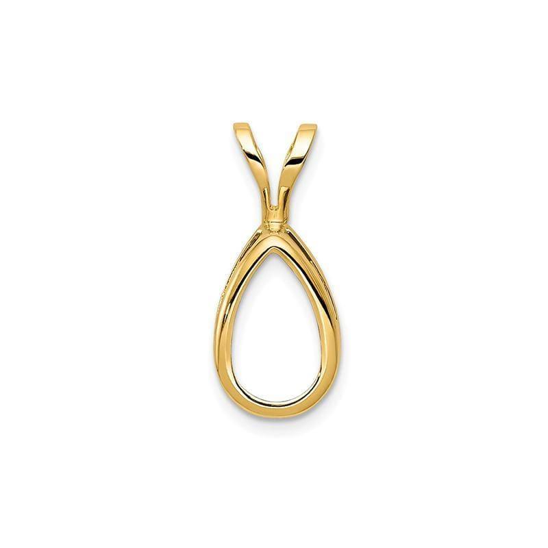 14k 8x5mm Pear Bezel Pendant Mounting - Seattle Gold Grillz