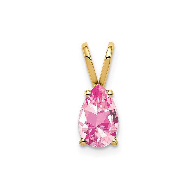 14k 8x5mm Pear Pink Tourmaline pendant - Seattle Gold Grillz