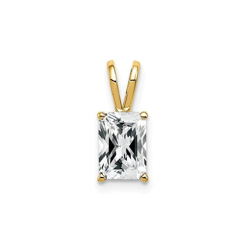 14k 8x6mm Emerald Cut Cubic Zirconia pendant - Seattle Gold Grillz