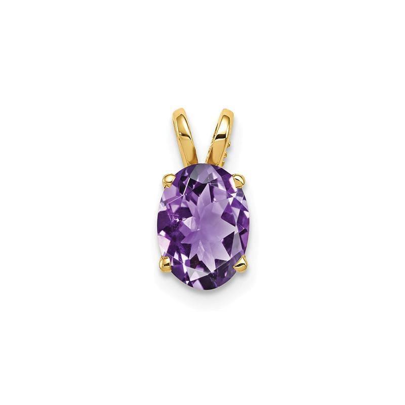 14k 8x6mm Oval Amethyst Checker pendant - Seattle Gold Grillz