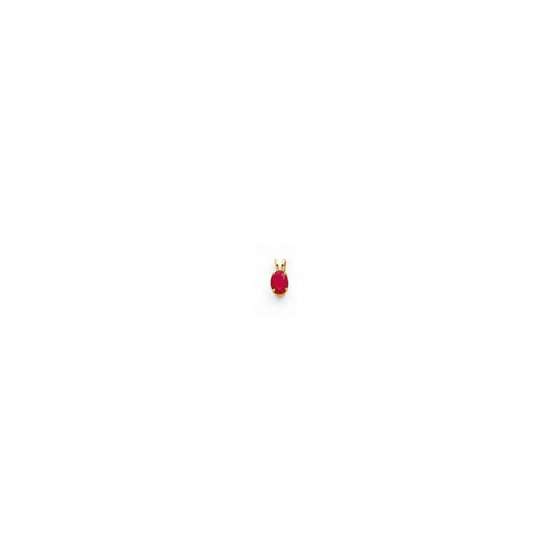 14k 8x6mm Oval Created Ruby pendant - Seattle Gold Grillz