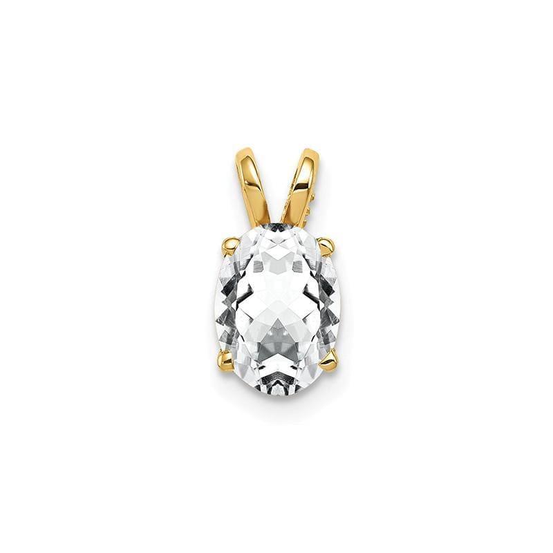 14k 8x6mm Oval Cubic Zirconia pendant - Seattle Gold Grillz