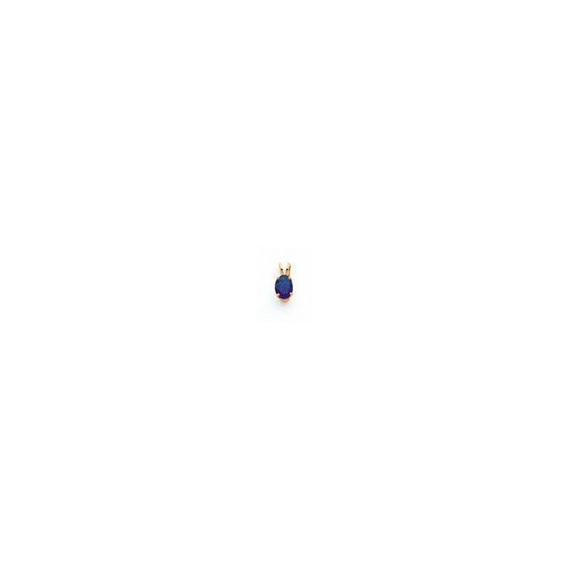 14k 8x6mm Oval Sapphire pendant - Seattle Gold Grillz