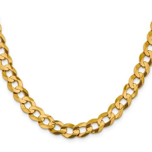 14k 9.4mm Solid Polished Light Flat Cuban Chain - Seattle Gold Grillz