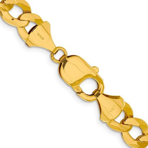 14k 9.4mm Solid Polished Light Flat Cuban Chain - Seattle Gold Grillz