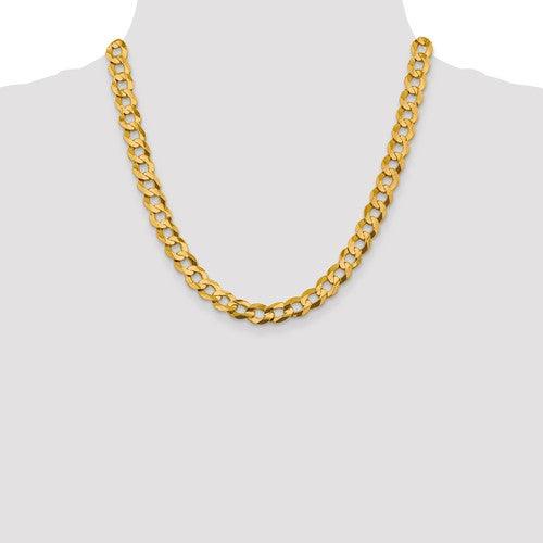 14k 9.4mm Solid Polished Light Flat Cuban Chain - Seattle Gold Grillz