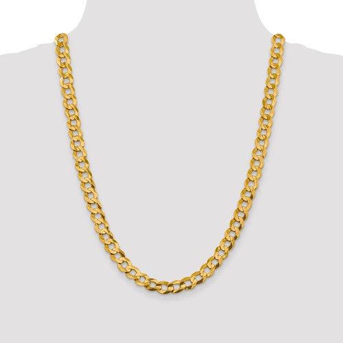 14k 9.4mm Solid Polished Light Flat Cuban Chain - Seattle Gold Grillz