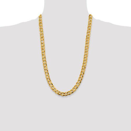14k 9.4mm Solid Polished Light Flat Cuban Chain - Seattle Gold Grillz