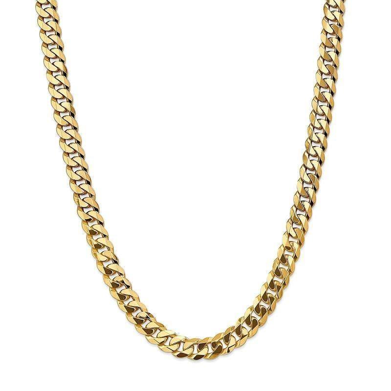 14k 9.5mm Beveled Curb Chain - Seattle Gold Grillz