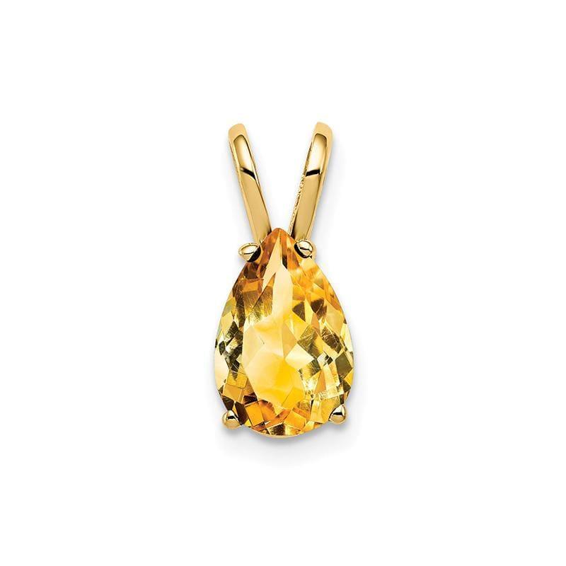 14k 9x6mm Pear Citrine pendant - Seattle Gold Grillz