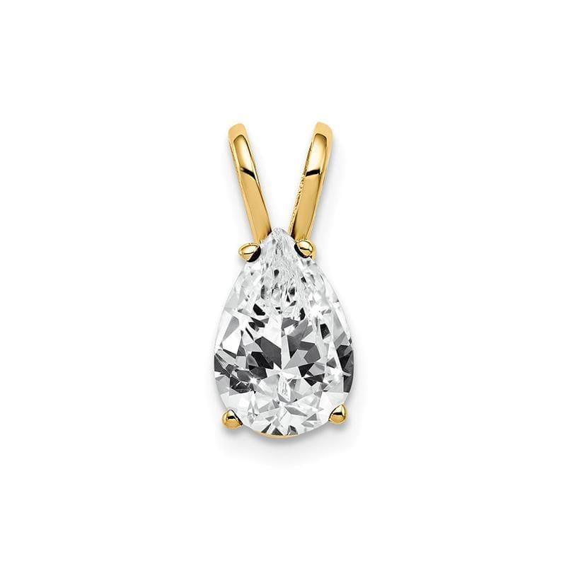 14k 9x6mm Pear Cubic Zirconia pendant - Seattle Gold Grillz