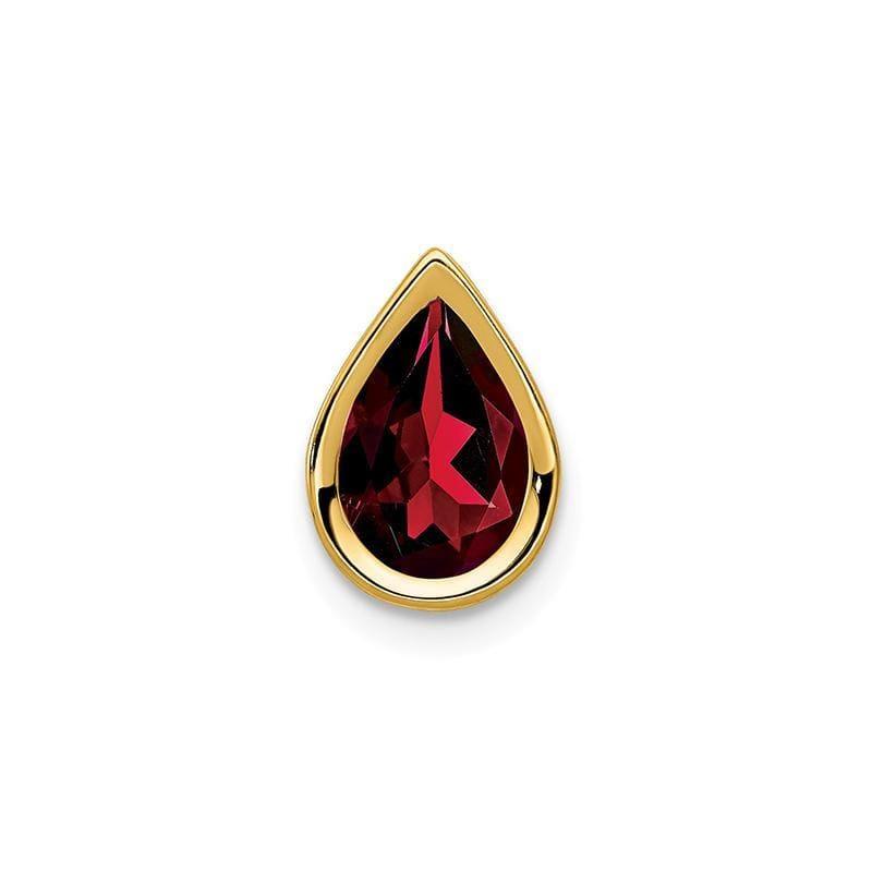14k 9x6mm Pear Garnet Checker bezel pendant - Seattle Gold Grillz