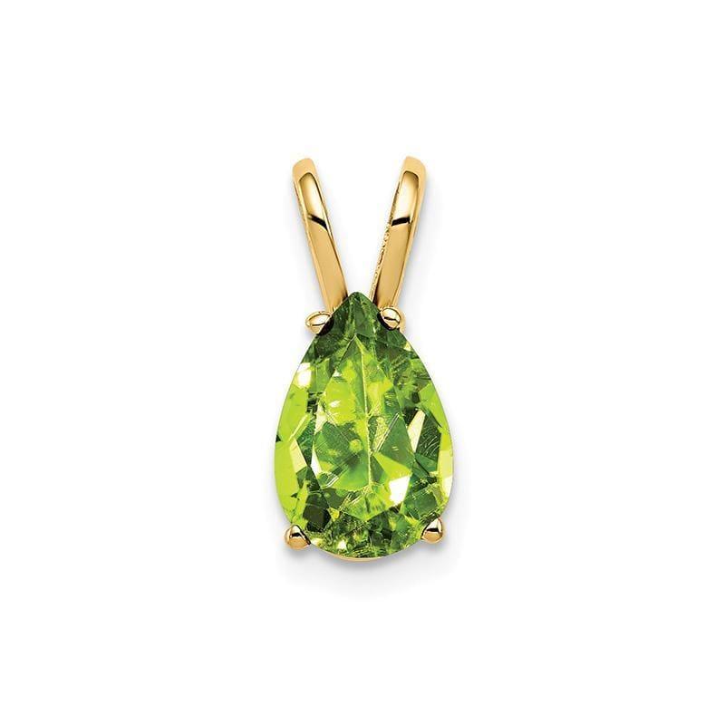 14k 9x6mm Pear Peridot Checker pendant - Seattle Gold Grillz