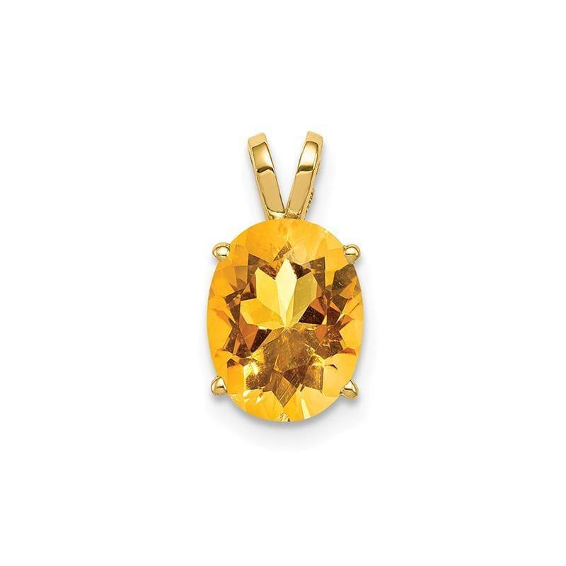 14k 9x7mm Oval Citrine pendant - Seattle Gold Grillz