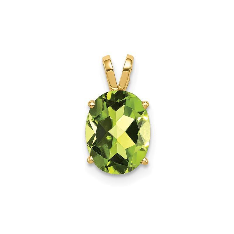 14k 9x7mm Oval Peridot pendant - Seattle Gold Grillz