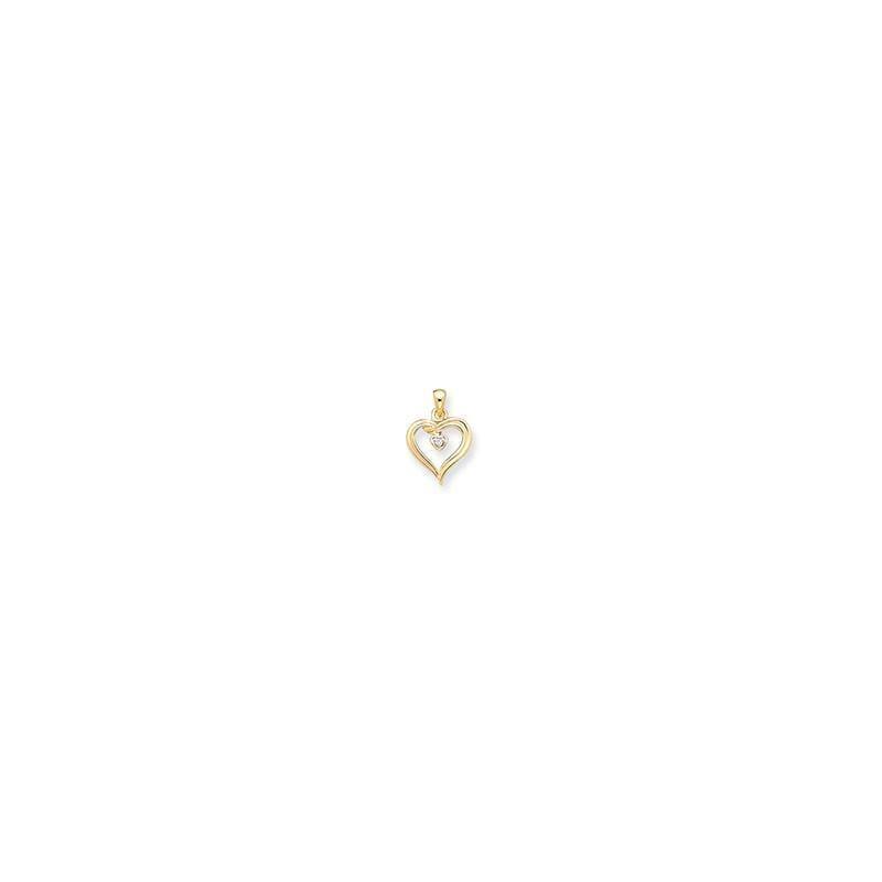 14k A Diamond heart pendant - Seattle Gold Grillz