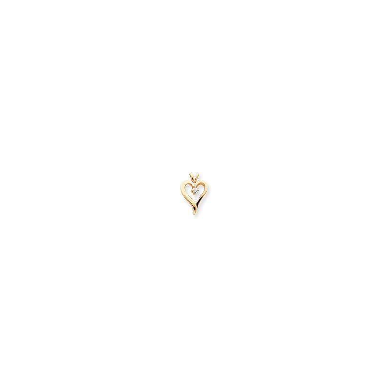 14k A Diamond heart pendant - Seattle Gold Grillz