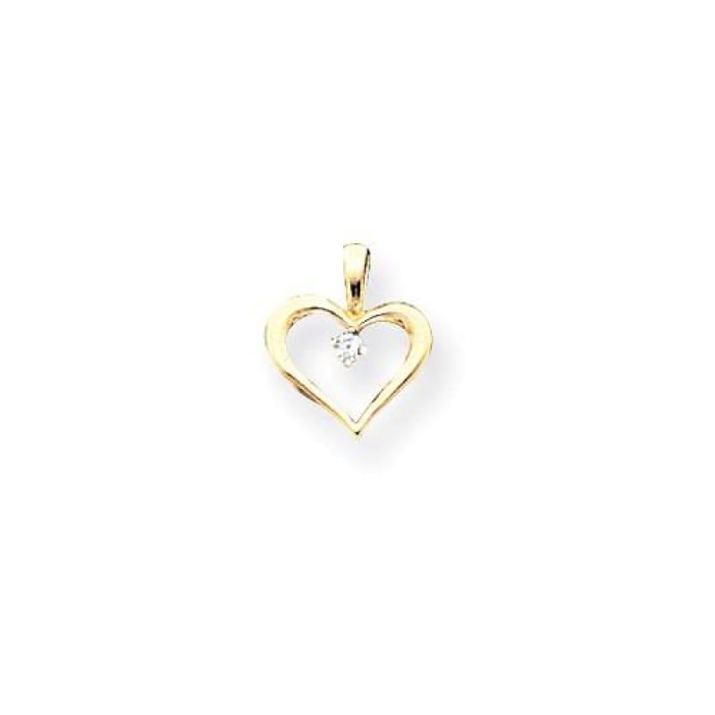 14k A Diamond heart pendant - Seattle Gold Grillz