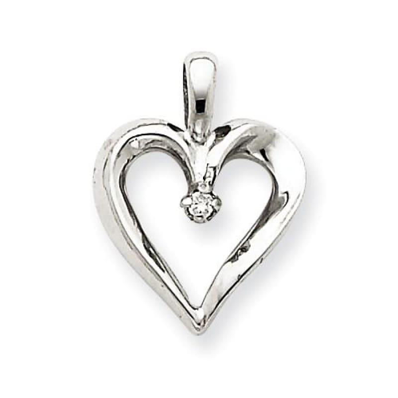 14k A Diamond Heart Pendant - Seattle Gold Grillz