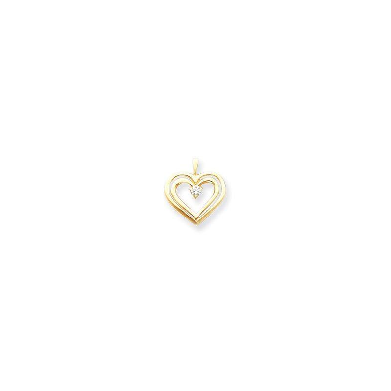 14k A Diamond heart pendant - Seattle Gold Grillz