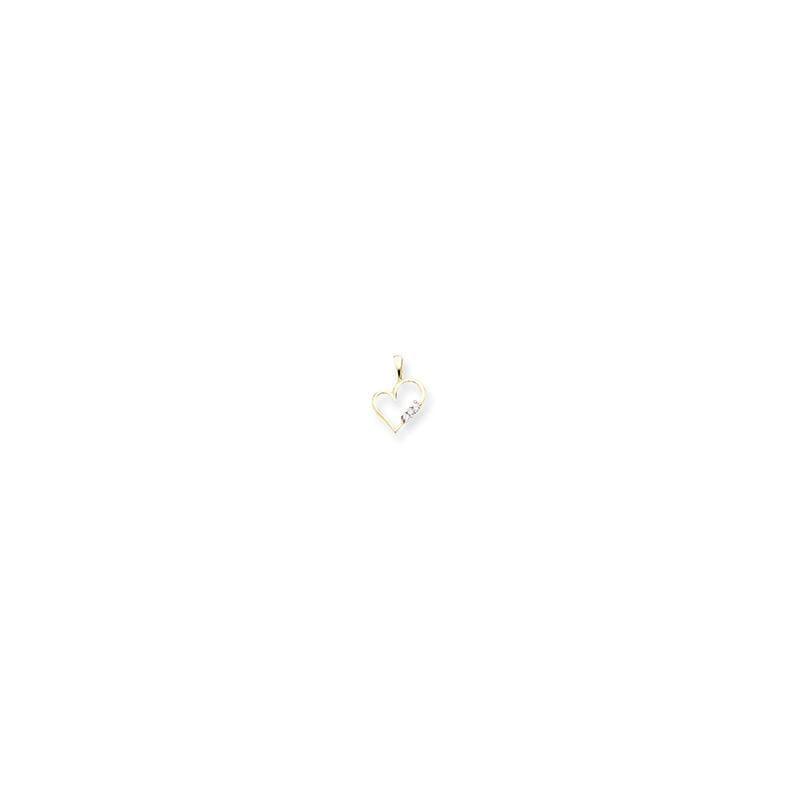 14k AA Diamond heart pendant - Seattle Gold Grillz