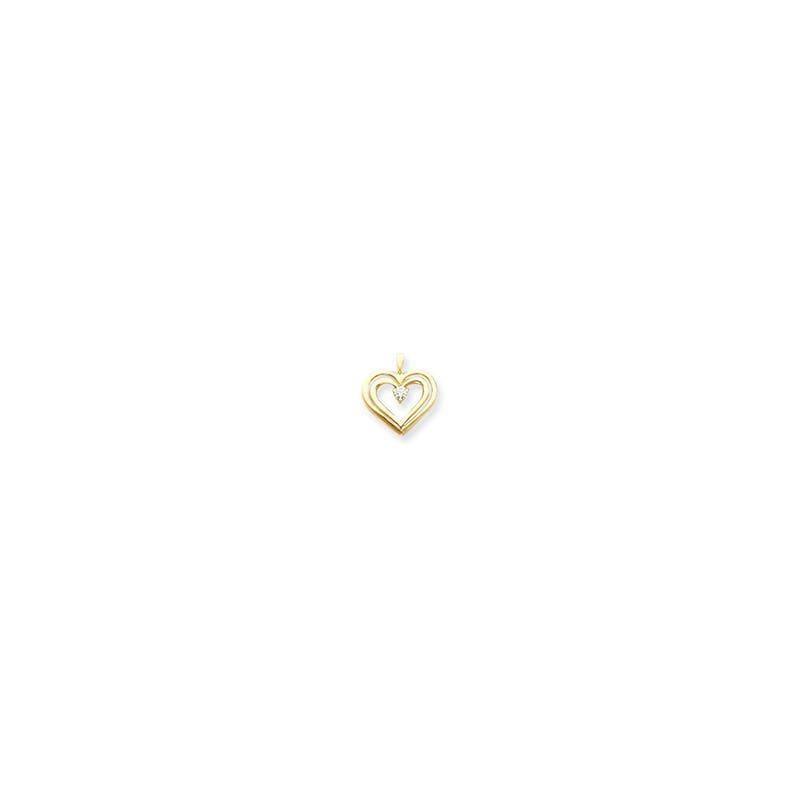 14k AA Diamond Heart Pendant - Seattle Gold Grillz