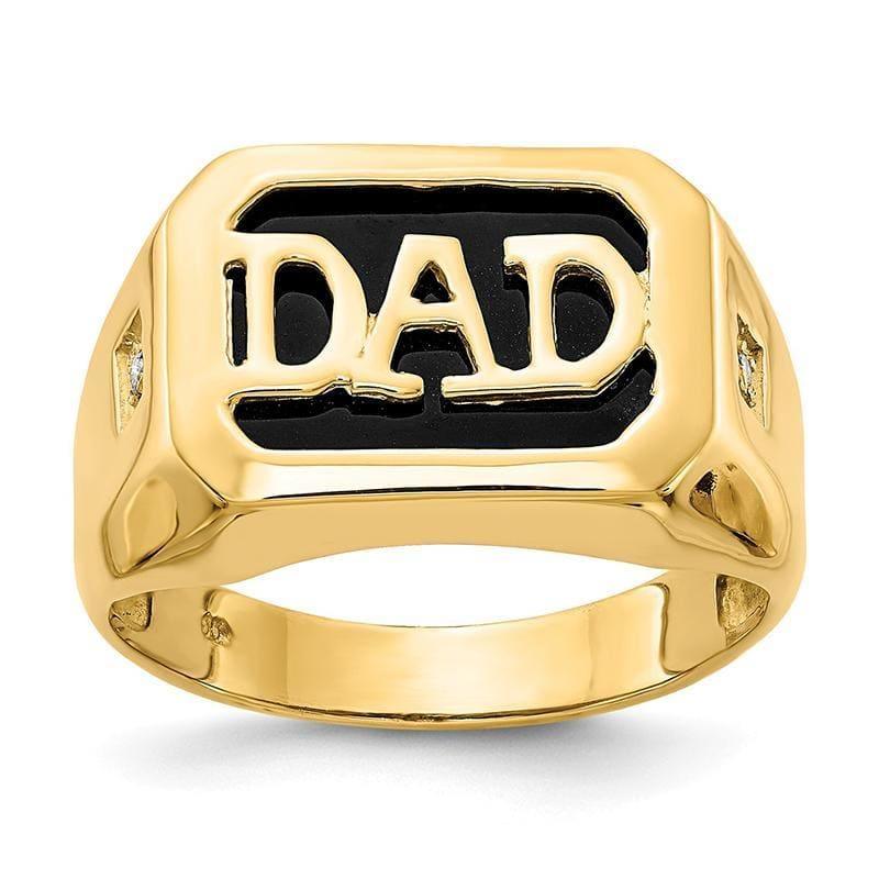 14k AA Diamond Men's Onyx Dad Ring - Seattle Gold Grillz