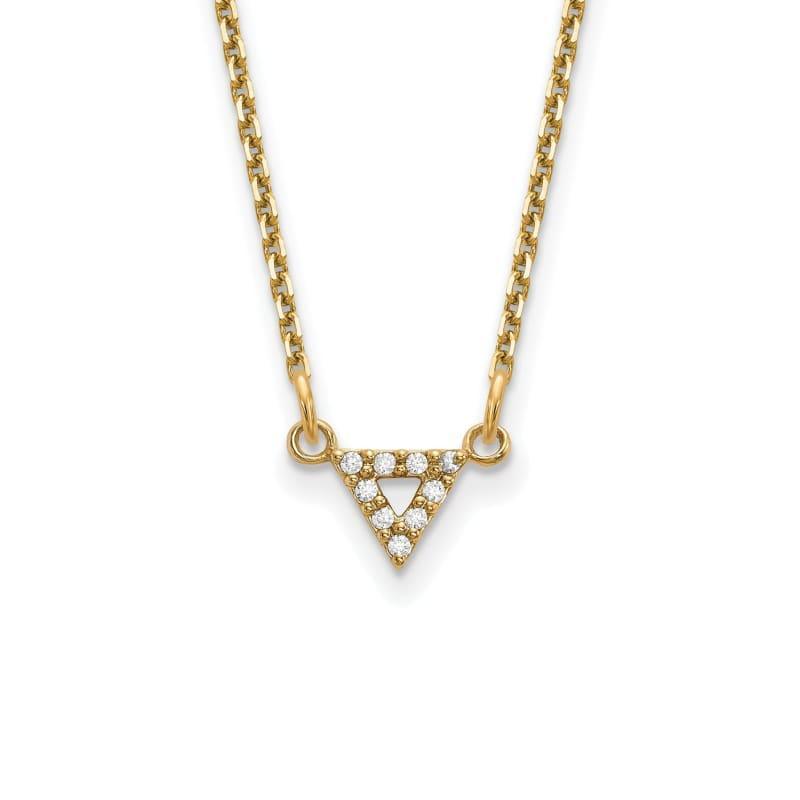 14k AA Quality Diamond 6mm Triangle Necklace - Seattle Gold Grillz