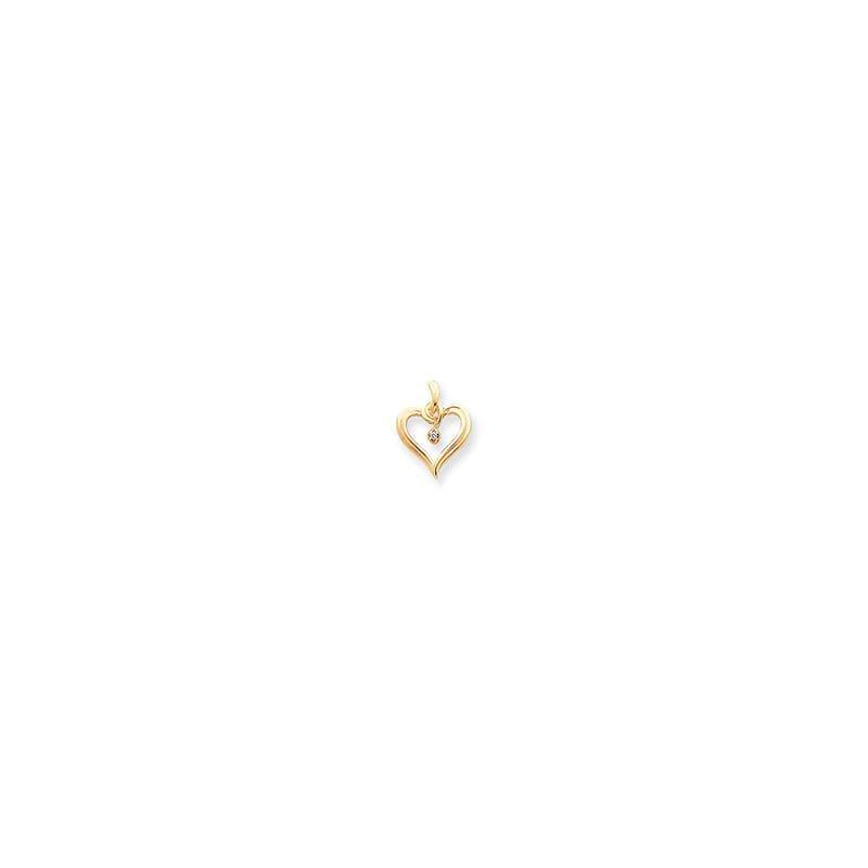 14k AAA Diamond heart pendant - Seattle Gold Grillz