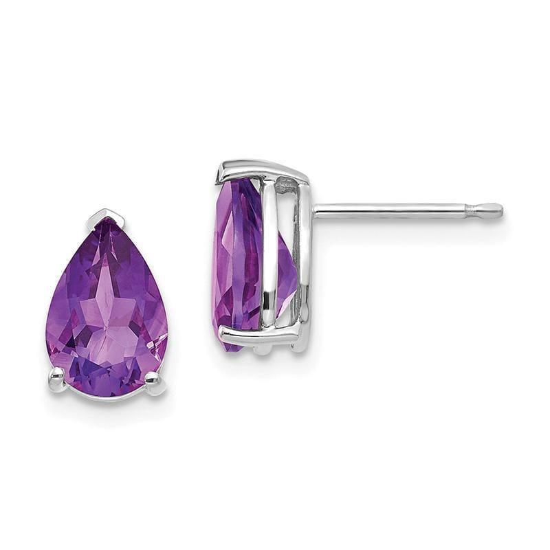 14k Amethyst Pear Stud Earrings - Seattle Gold Grillz