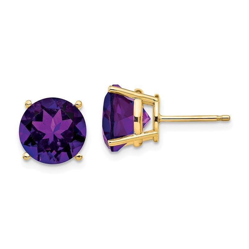 14k Amethyst Round Stud Earring - Seattle Gold Grillz