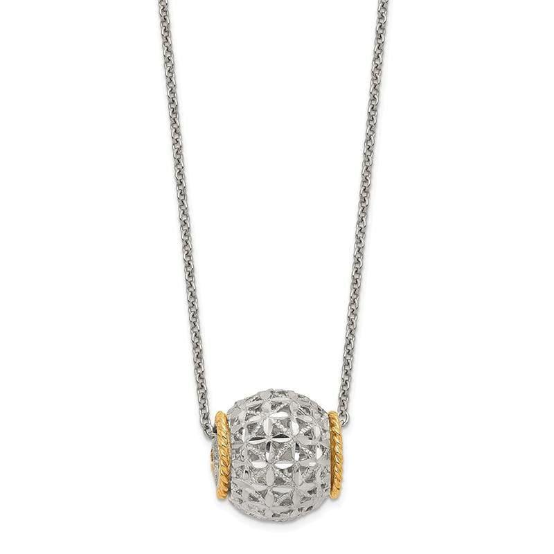14k & Sterling Silver 18 Spinner Barrel Pendant Necklace - Seattle Gold Grillz