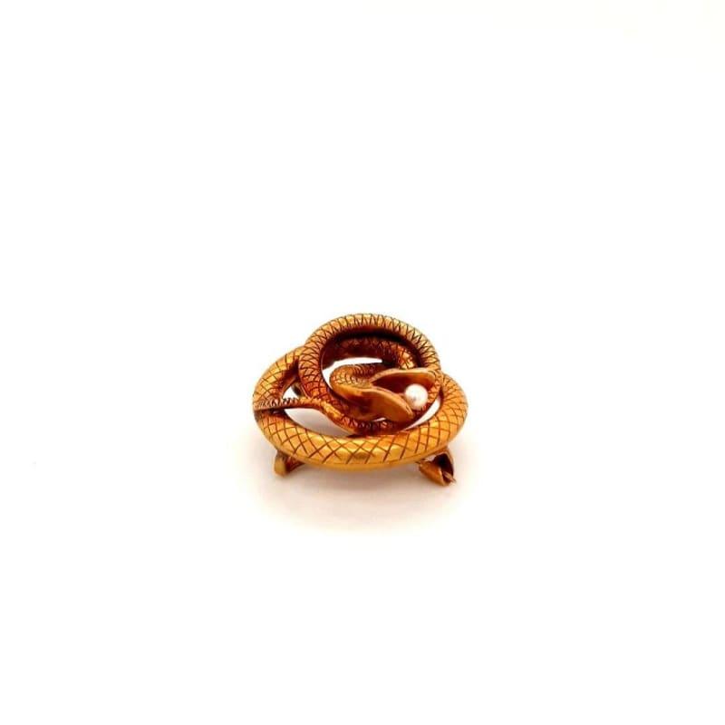 14k Antique Gold Snake Pin - Seattle Gold Grillz
