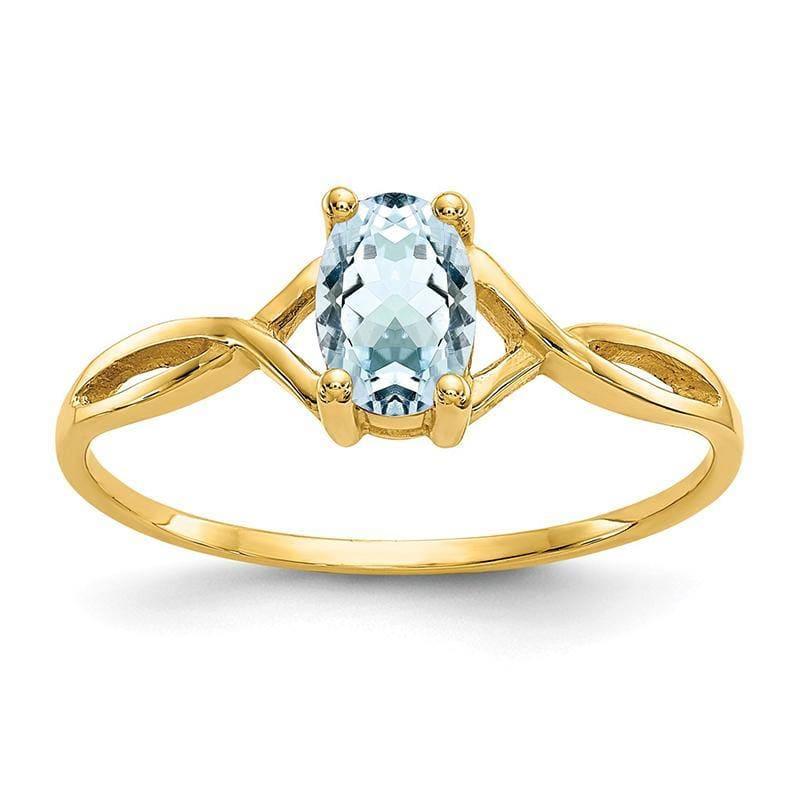 14k Aquamarine Birthstone Ring - Seattle Gold Grillz