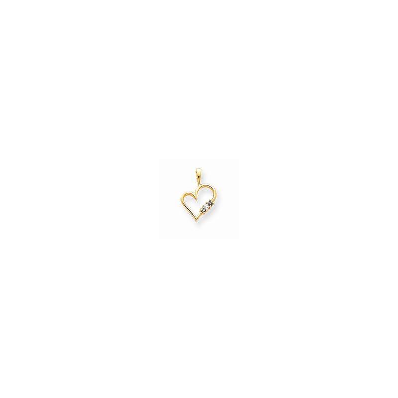 14k Blue dia-AA Heart Pendant - Seattle Gold Grillz