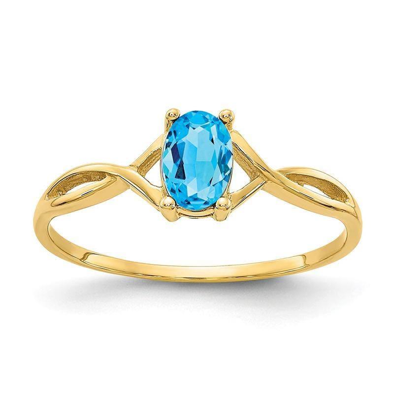 14k Blue Topaz Birthstone Ring - Seattle Gold Grillz