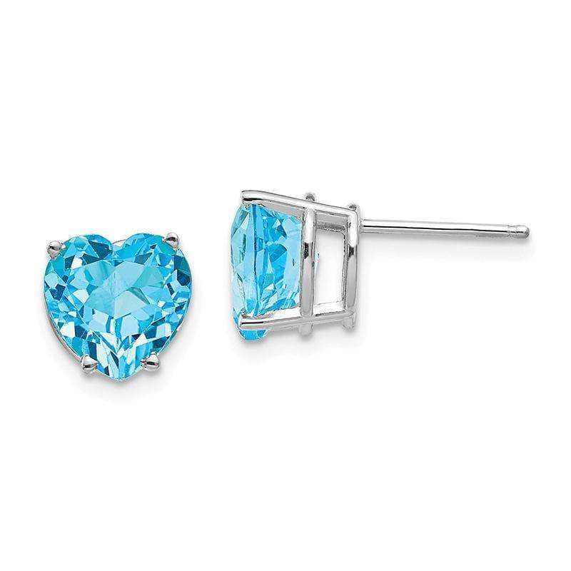 14k Blue Topaz heart stud earring - Seattle Gold Grillz