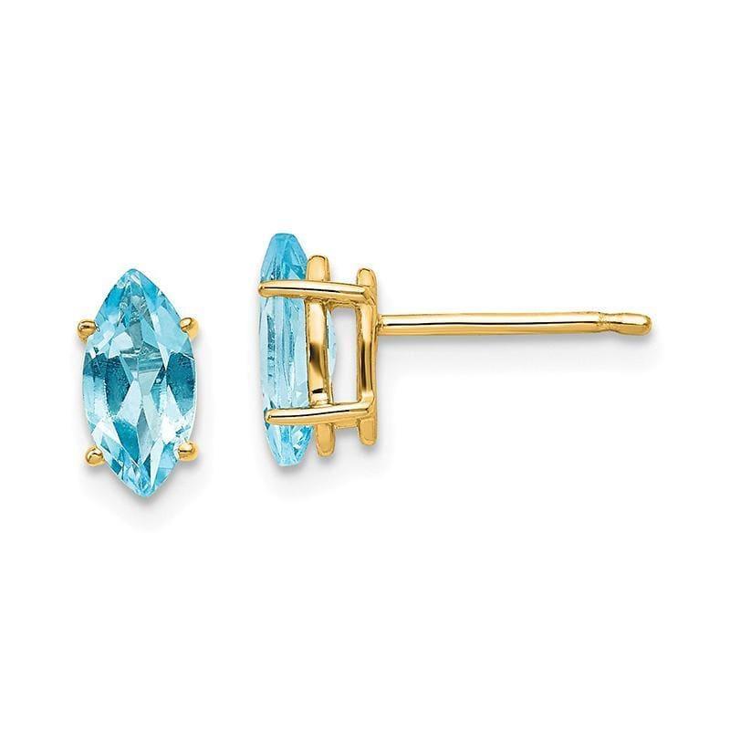 14k Blue Topaz Marquise Stud Earring - Seattle Gold Grillz