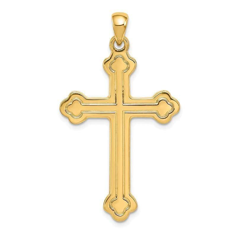 14k Budded Cross Pendant - Seattle Gold Grillz