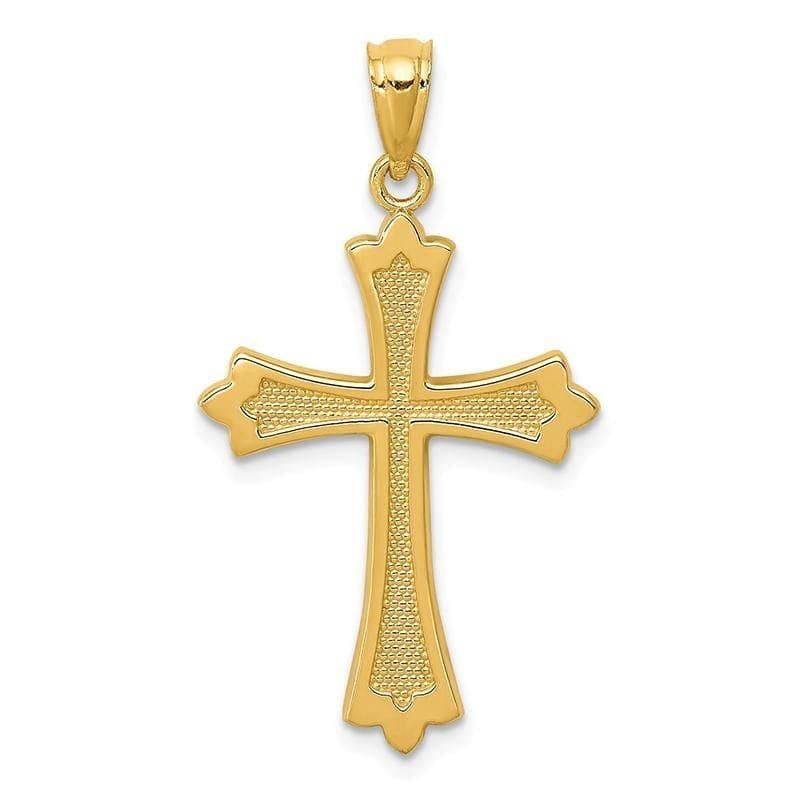 14k Budded Cross Pendant. Weight: 0.81, Length: 30, Width: 17 - Seattle Gold Grillz