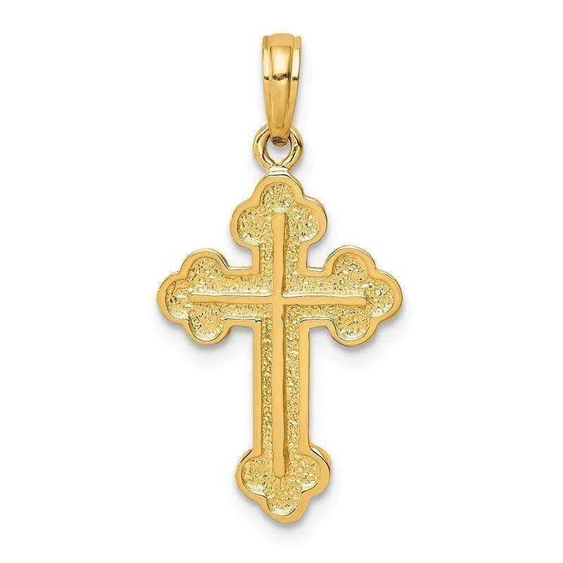 14K Budded Cross Pendant. Weight: 1.35, Length: 28, Width: 14 - Seattle Gold Grillz