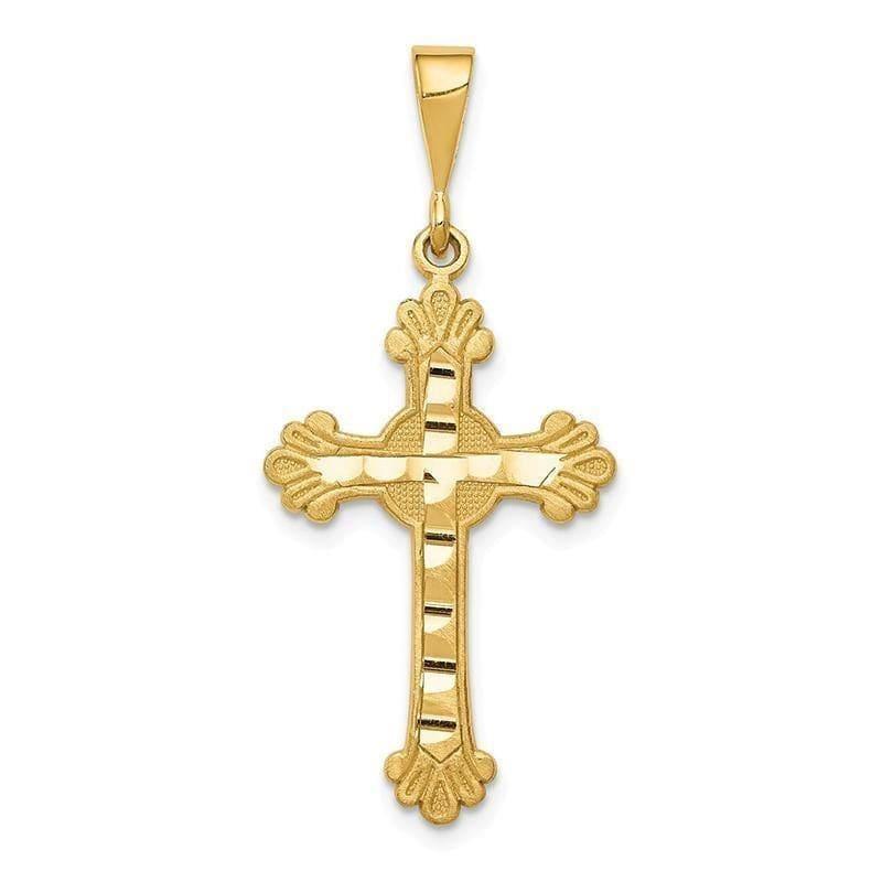 14k Budded Cross Pendant. Weight: 1.46, Length: 38, Width: 17 - Seattle Gold Grillz