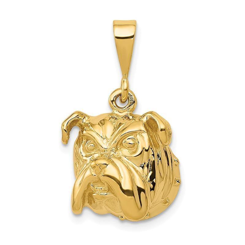 14k Bulldog Face Pendant - Seattle Gold Grillz