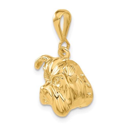 14k Bulldog Face Pendant - Seattle Gold Grillz